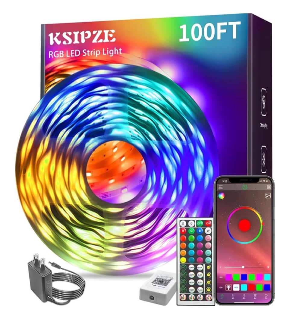KSIPZE - Tira de Luces LED RGB - 100FT