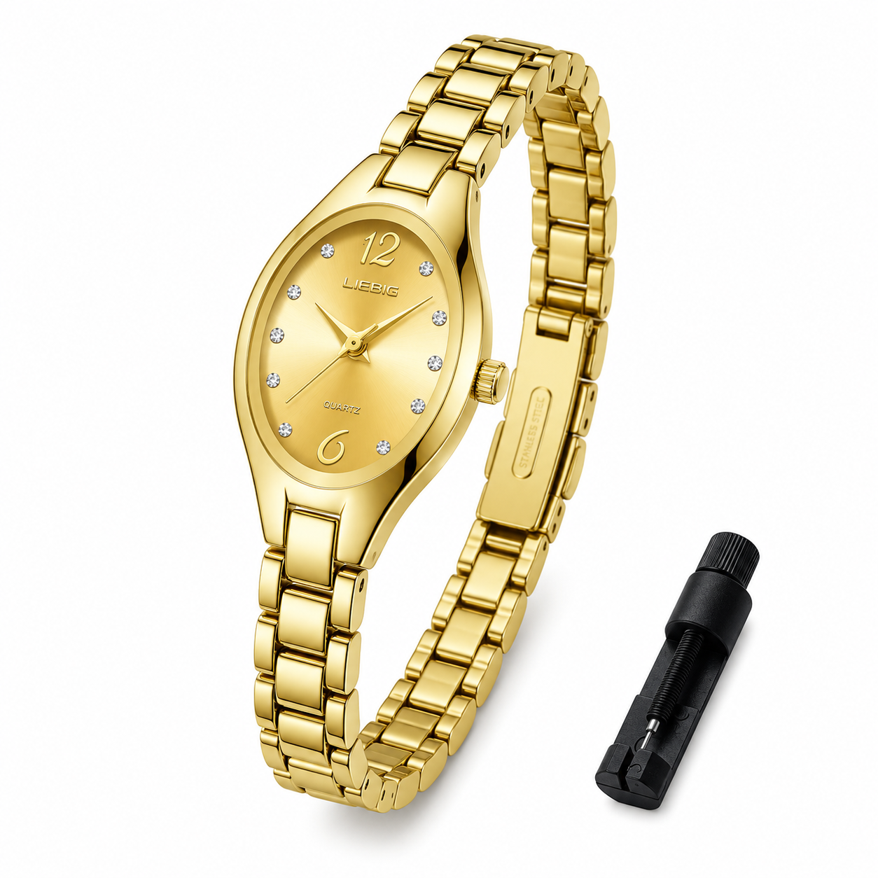 LIEBIG - Reloj Pequeño Dorado para Mujer