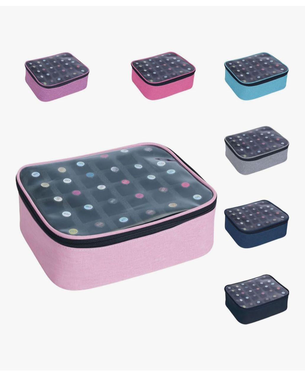 Organizador de Esmaltes - Rosa con tapa transparente