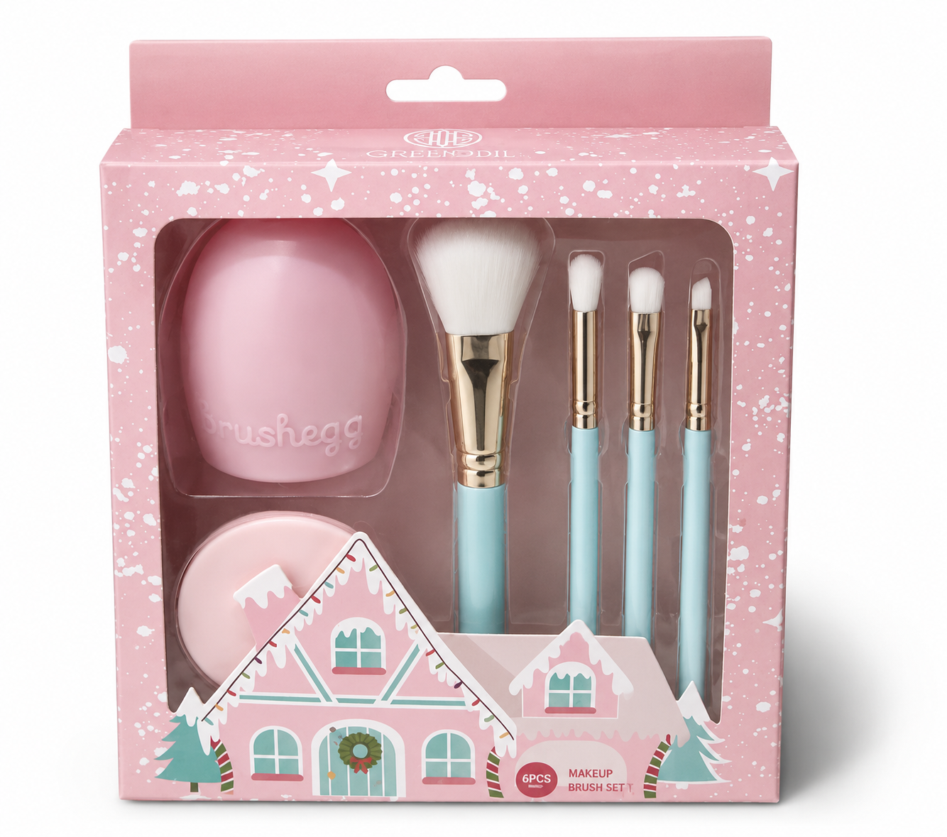 Grenobil- Set de Brochas de Maquillaje - 6 Piezas Rosa/Azul