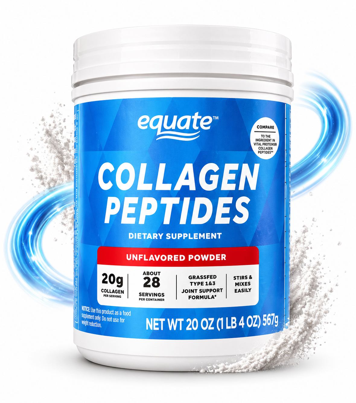Equate - Collagen Peptides - Polvo sin sabor 20 oz