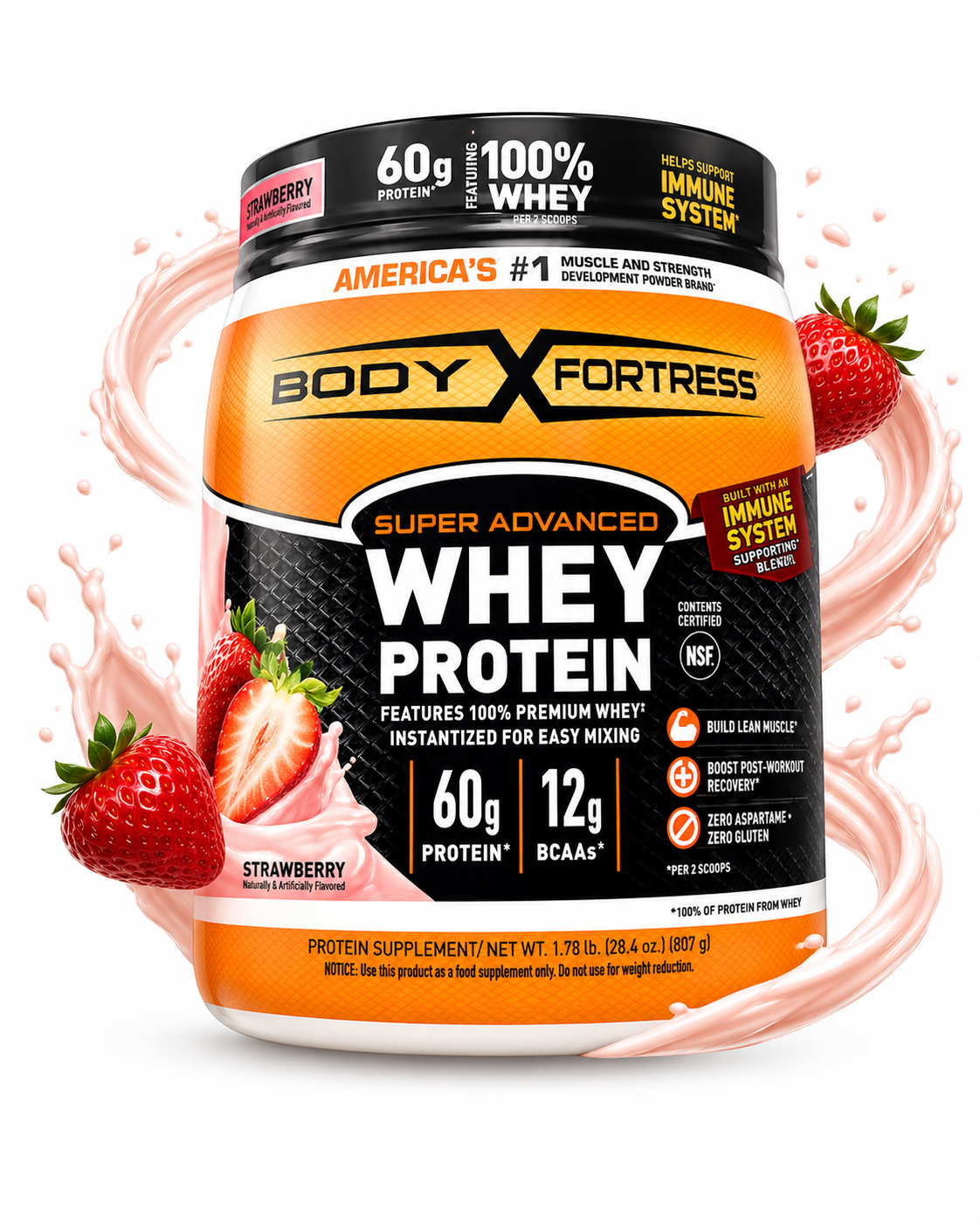 Body Fortress - Super Advanced Whey Protein - Strawberry