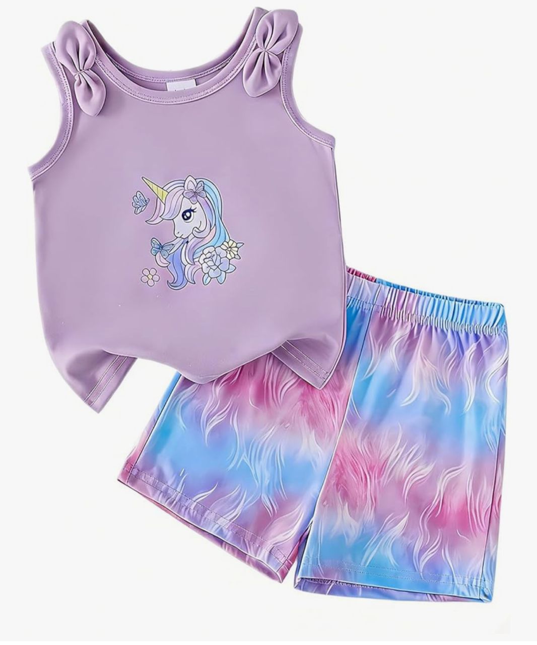 Ichigobaby Conjunto Infantil de Top y Short - Unicornio Púrpura