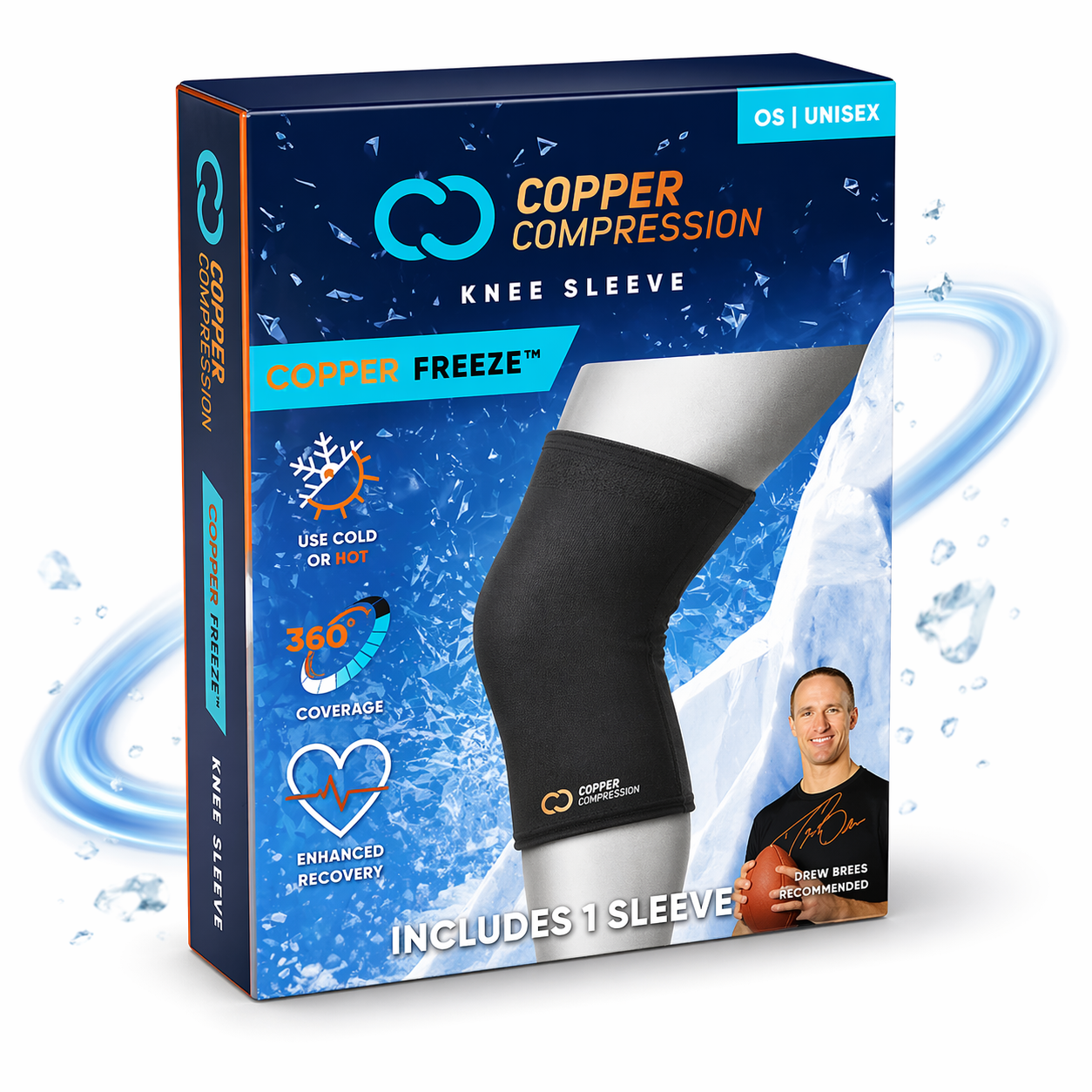 COPPER COMPRESSION - Knee Sleeve - Copper Freeze