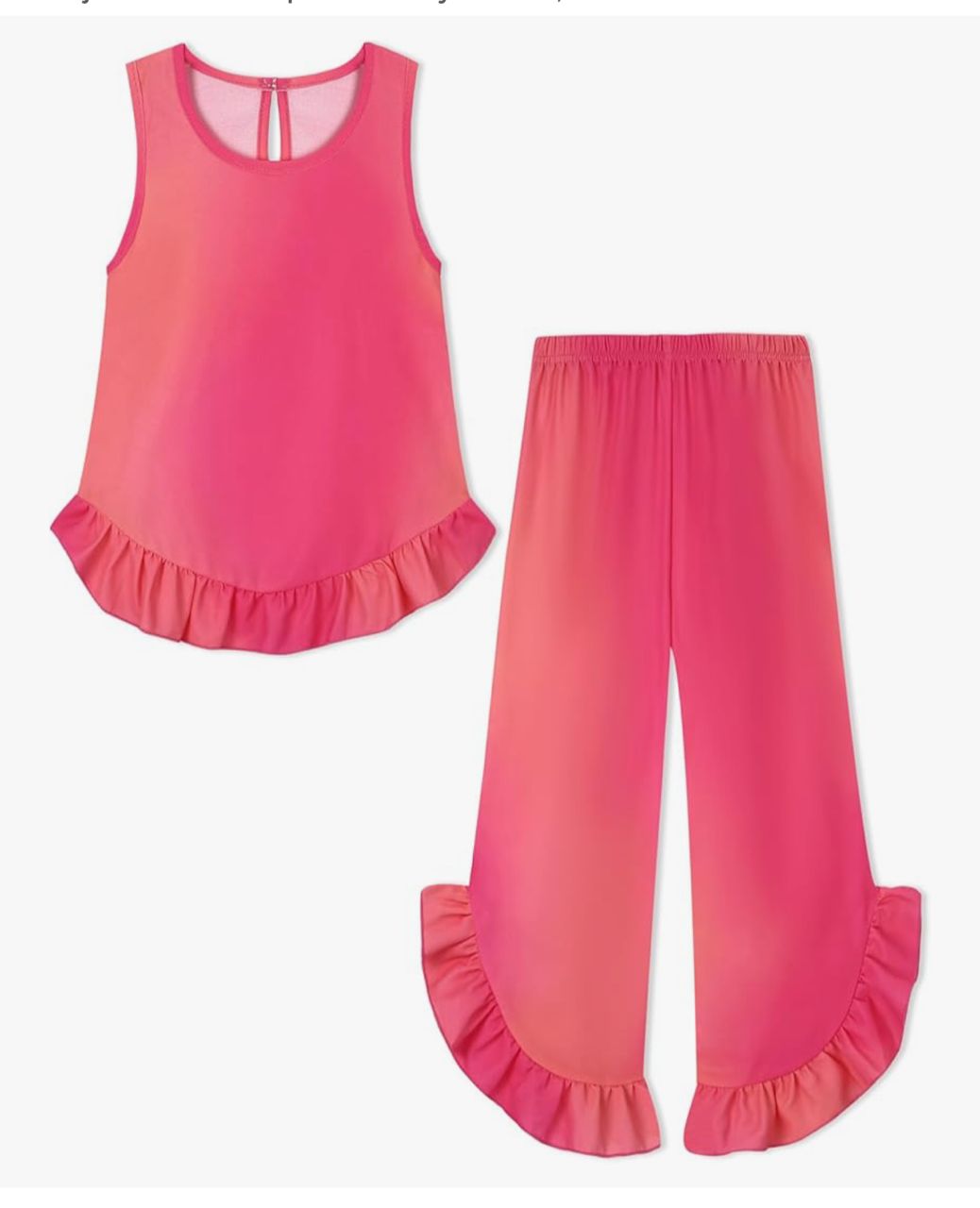 Coco&RaRa Conjunto infantil de blusa y pantalón - Rosa fuerte