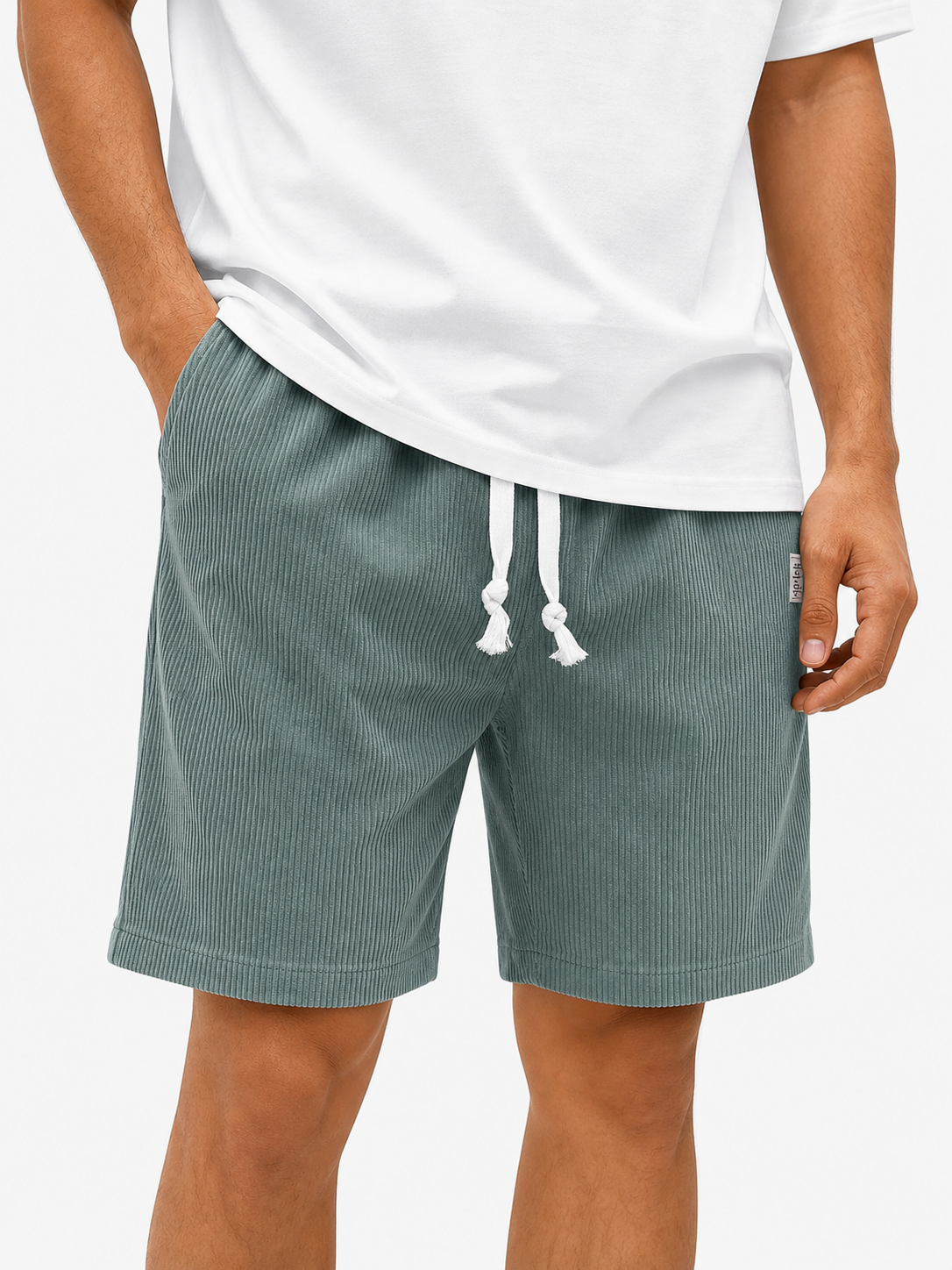 HOtake pantalones cortos de pana para hombre
