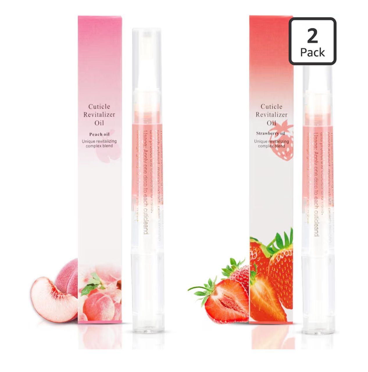 Meschett Aceite Revitalizador de Cutículas - Pack 2 Durazno y Fresa