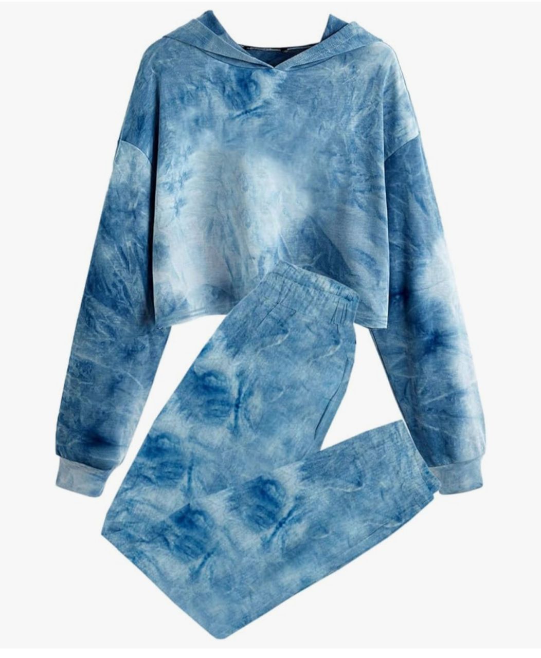 Meikulo Conjunto deportivo con hoodie y jogger - Tie dye azul