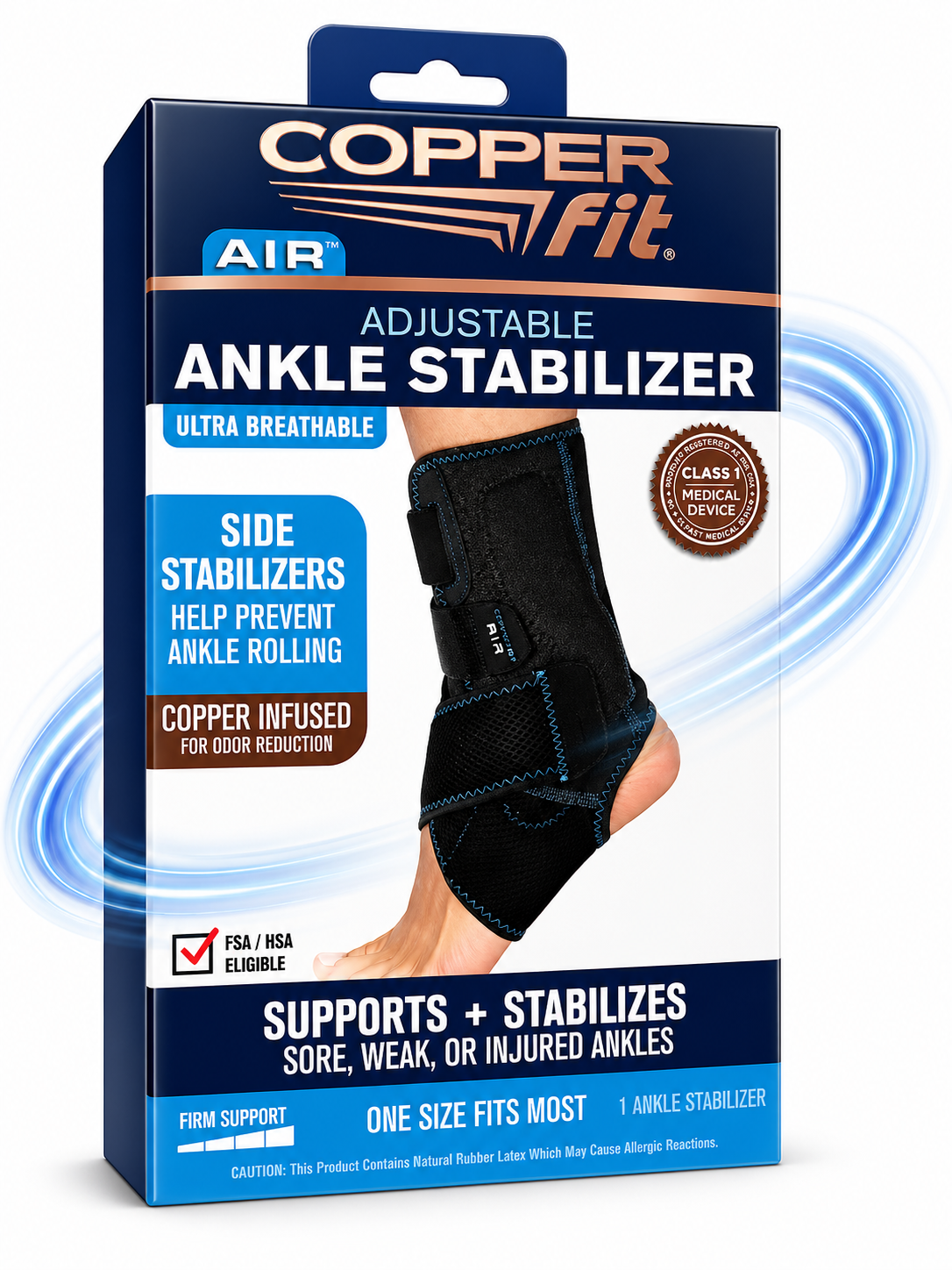 COPPER Fit Adjustable Ankle Stabilizer – Soporte Ajustable para Tobillo