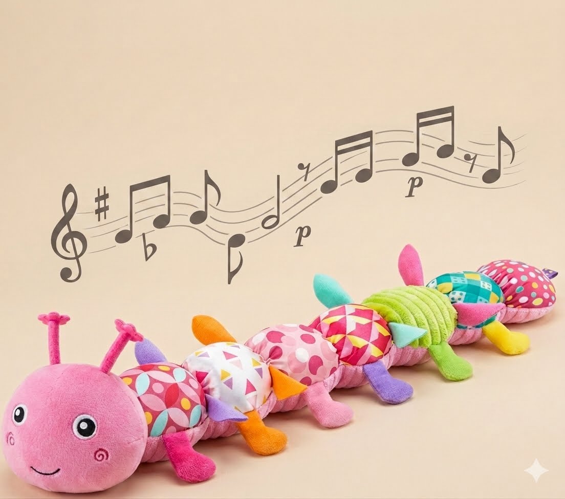 Juguete musical con forma de oruga - LIGHTDESIRE - Rosa (0, 3, 6, 12 meses)